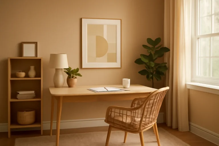 Bright Home Office Color Ideas concept shown in a warm, thoughtfully layered interior.