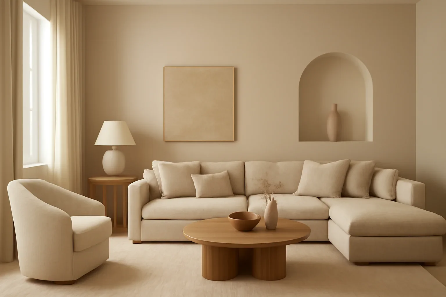 Monochromatic Color Scheme for Interior Design concept shown in a warm, thoughtfully layered interior.