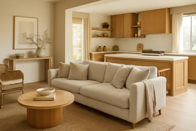 Open Concept Kitchen and Living Room Layout Ideas concept shown in a warm, thoughtfully layered interior.