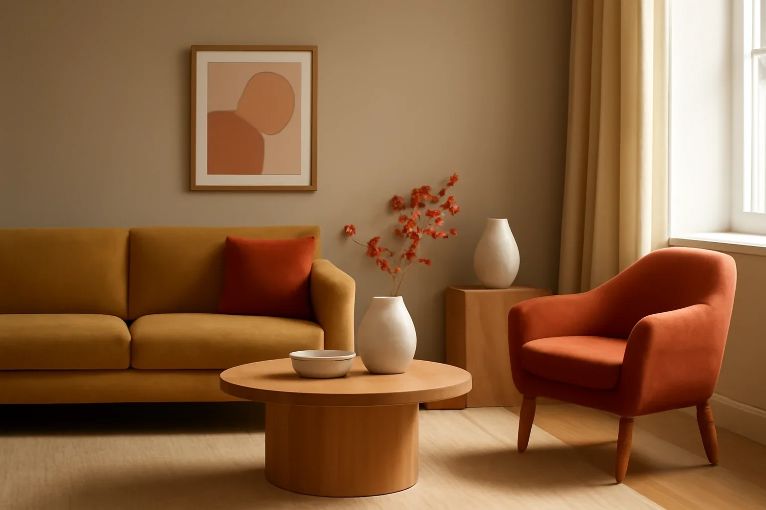 Triadic and Tetradic Color Schemes Explained concept shown in a warm, thoughtfully layered interior.