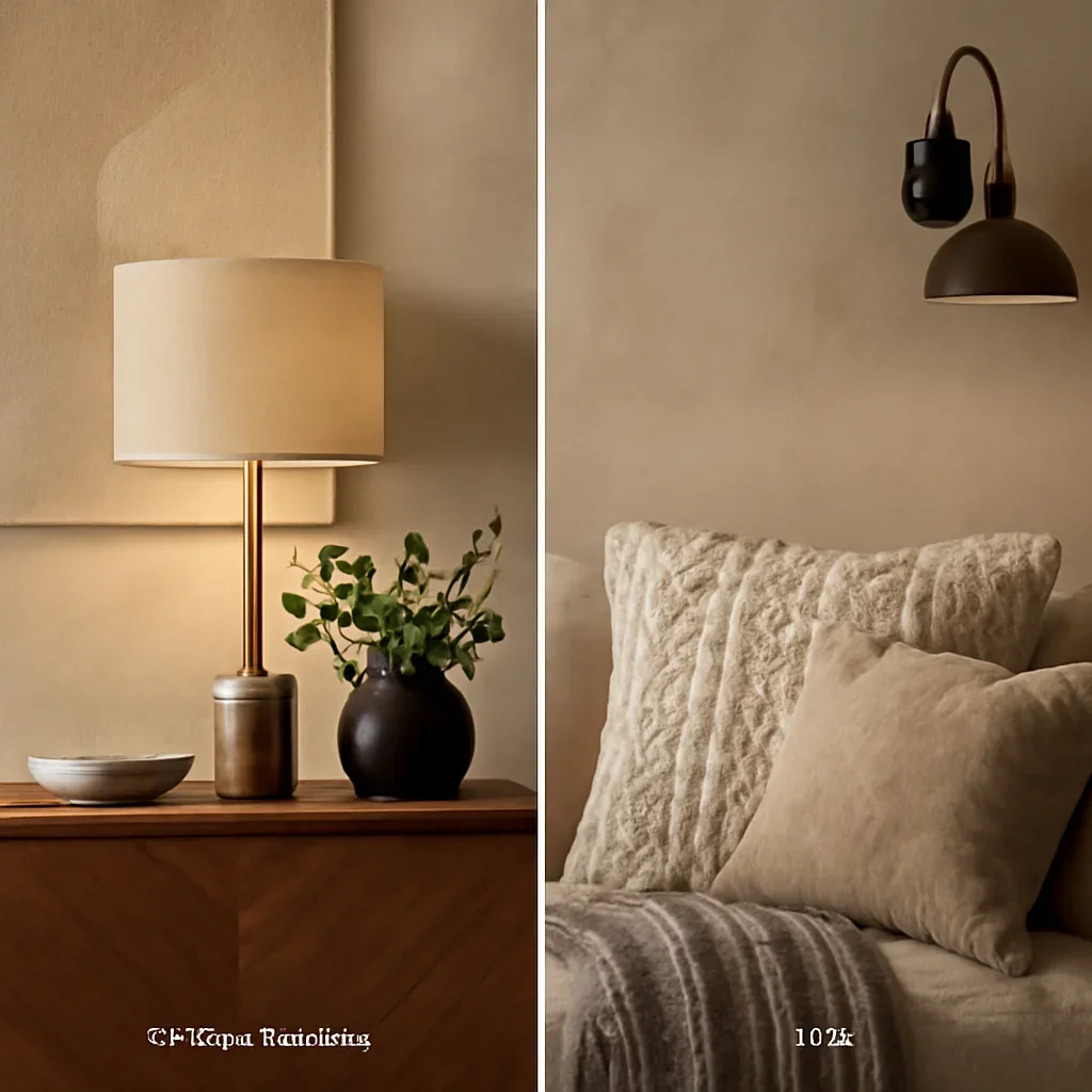Close-up interior styling details that reflect the finish and mood of custom design vs diy.