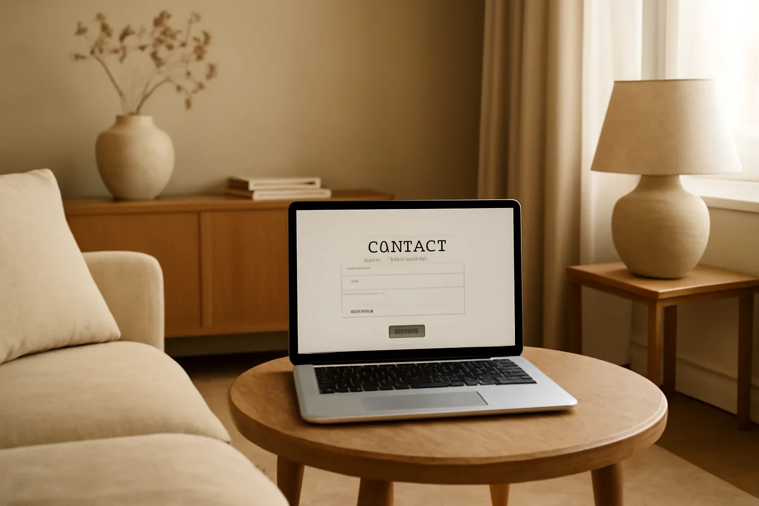 Contact concept shown in a warm, thoughtfully layered interior.