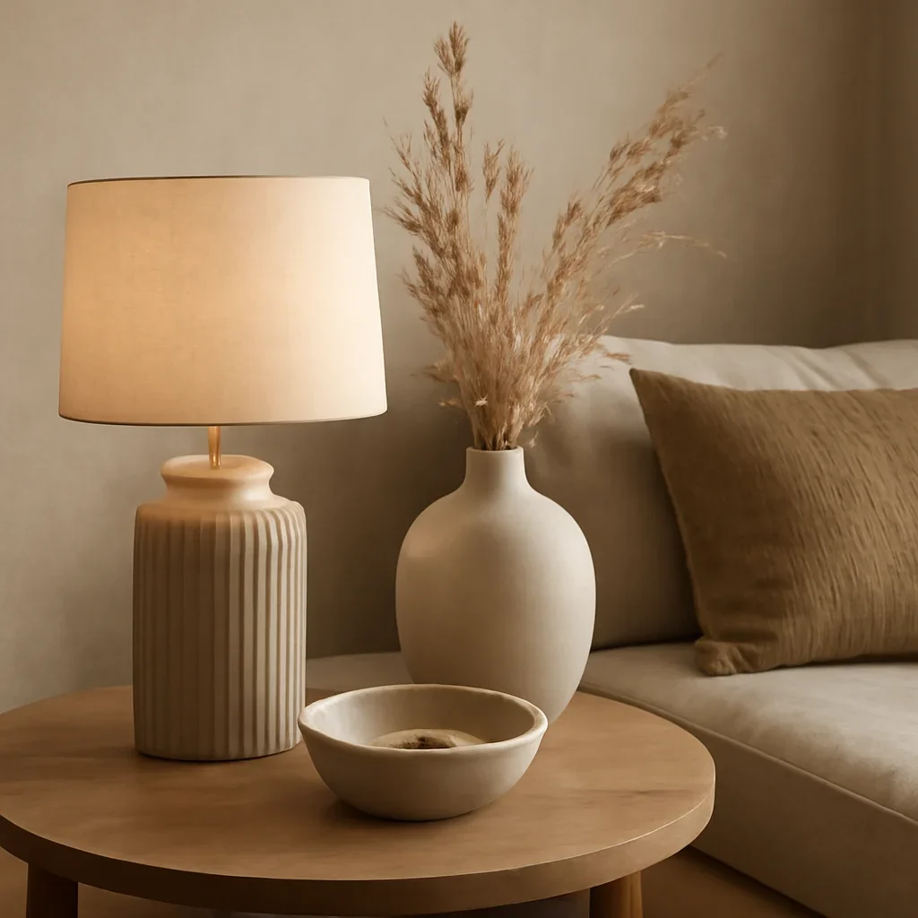 Close-up interior styling details that reflect the finish and mood of material & finish selection.