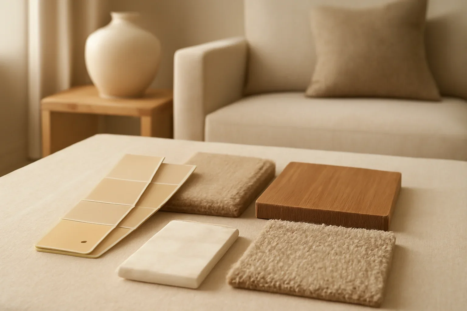 Material & Finish Selection concept shown in a warm, thoughtfully layered interior.