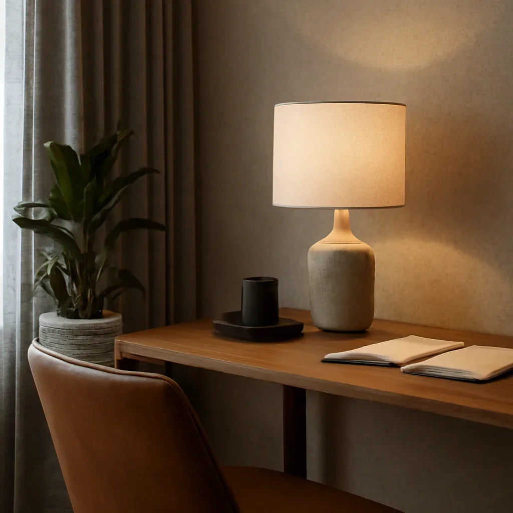 Close-up interior styling details that reflect the finish and mood of commercial office interior design.