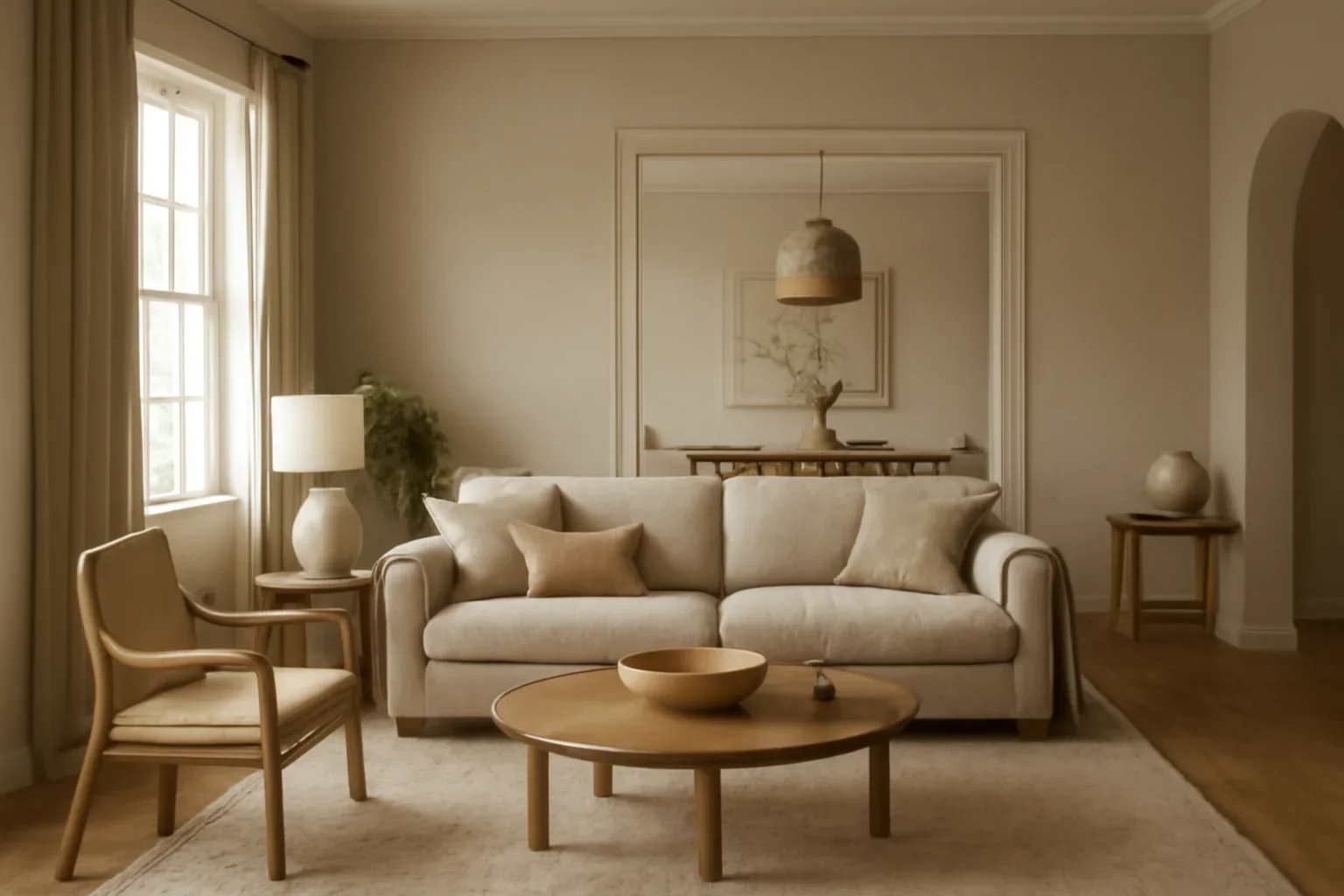 Residential Interior Design concept shown in a warm, thoughtfully layered interior.