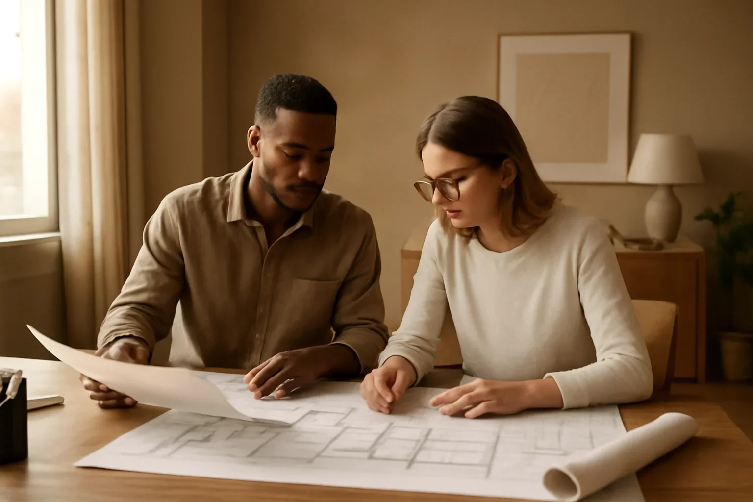 Architect Collaboration concept shown in a warm, thoughtfully layered interior.