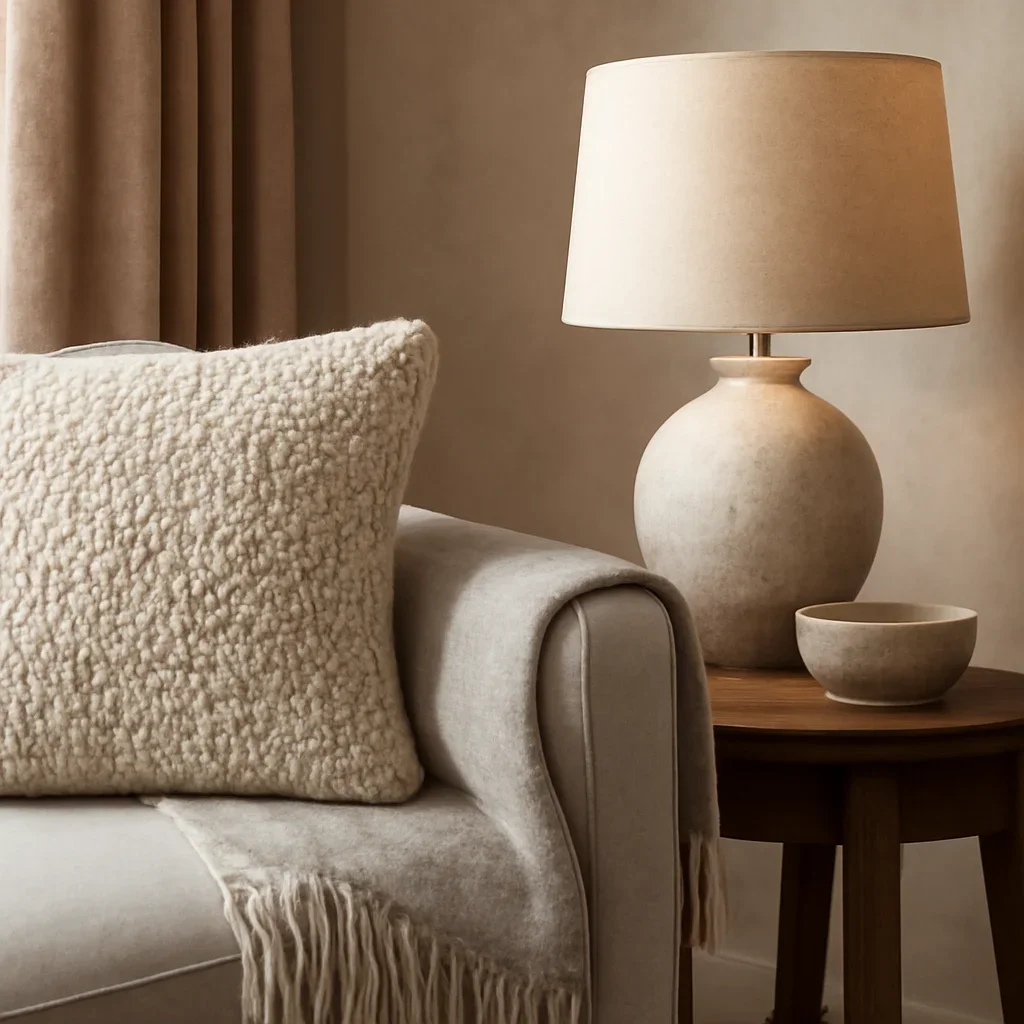 Close-up interior styling details that reflect the finish and mood of contractor handoff.