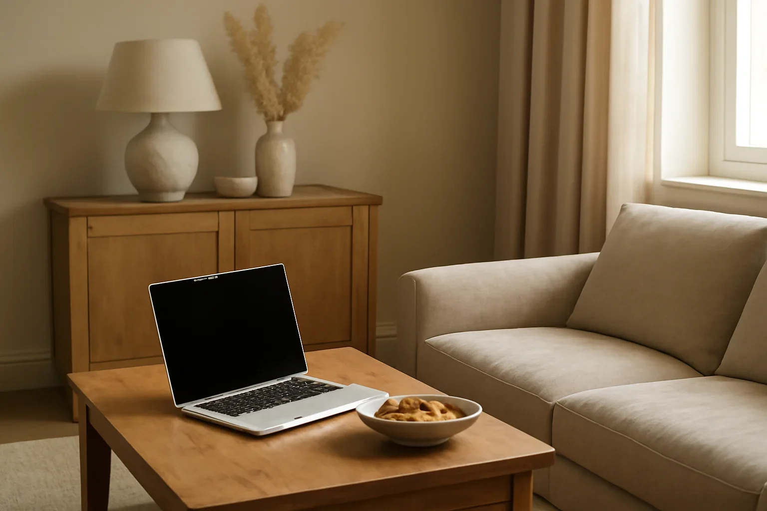 Privacy Policy concept shown in a warm, thoughtfully layered interior.