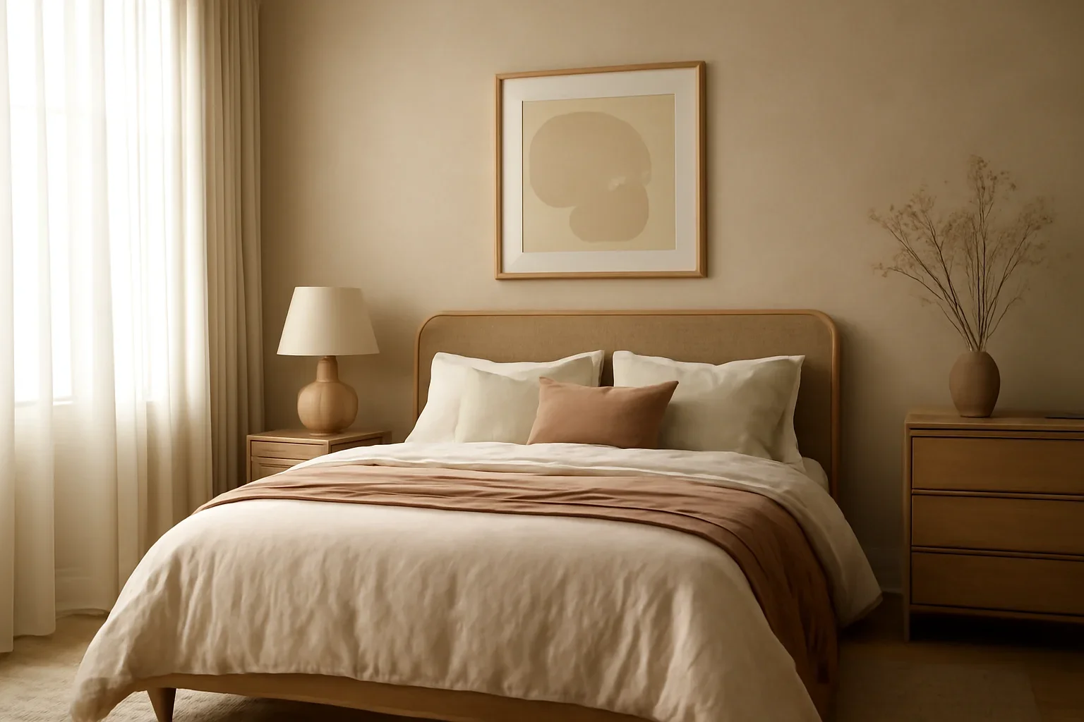 Bedroom Interior Design concept shown in a warm, thoughtfully layered interior.